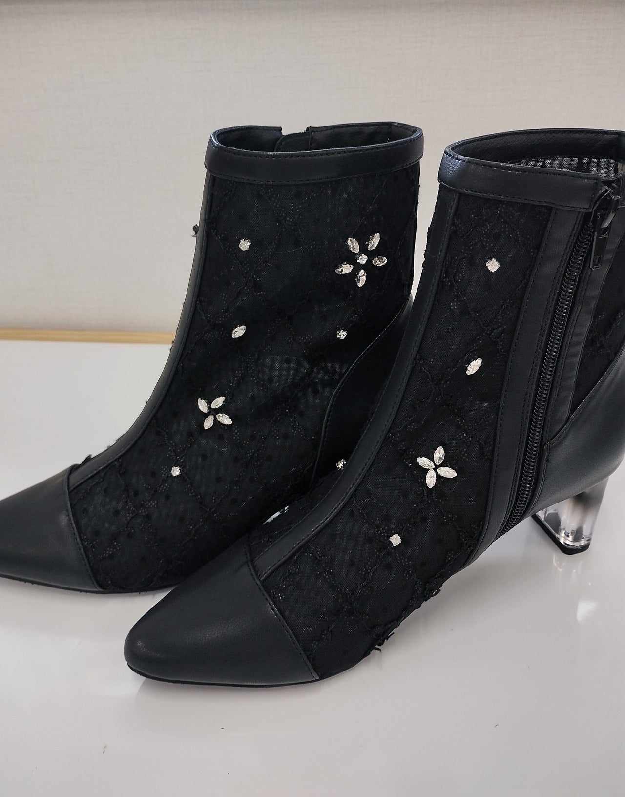 JELLY BEANS シアービジューショートブーツ　M