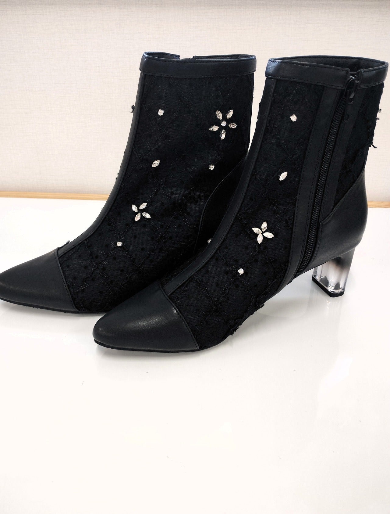 JELLY BEANS シアービジューショートブーツ　M